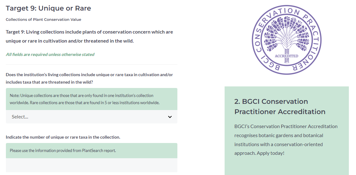 Conservation Practitioner Accreditation Target